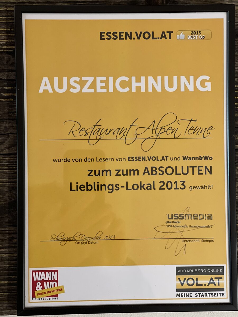 Auszeichnung 2013: Lieblings-Lokal